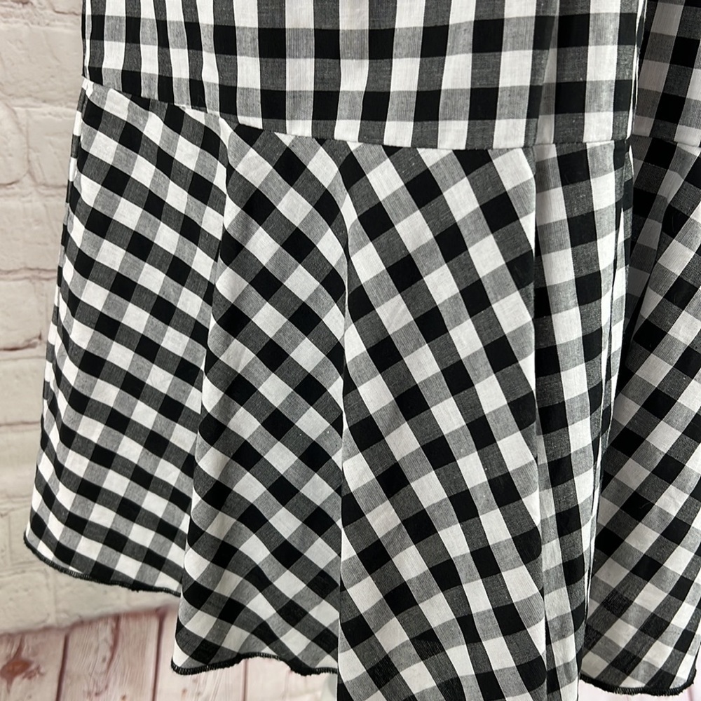 Anthropologie The Korner Black White Gingham Dress Size Large NWT - Picture 9 of 13